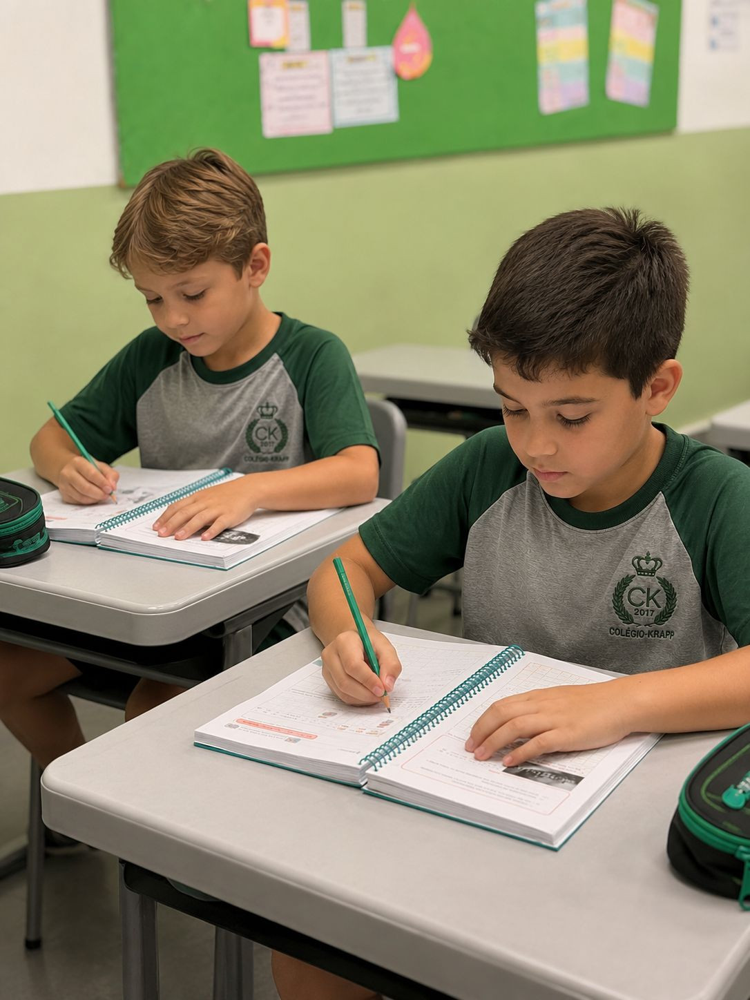 Estudantes do Colégio KRAPP em uma atividade prática no laboratório